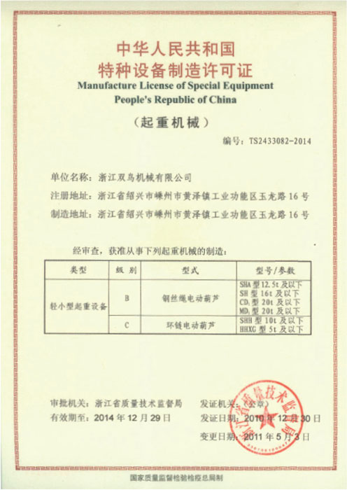 青青青草视频資質-特種設備製造許可證